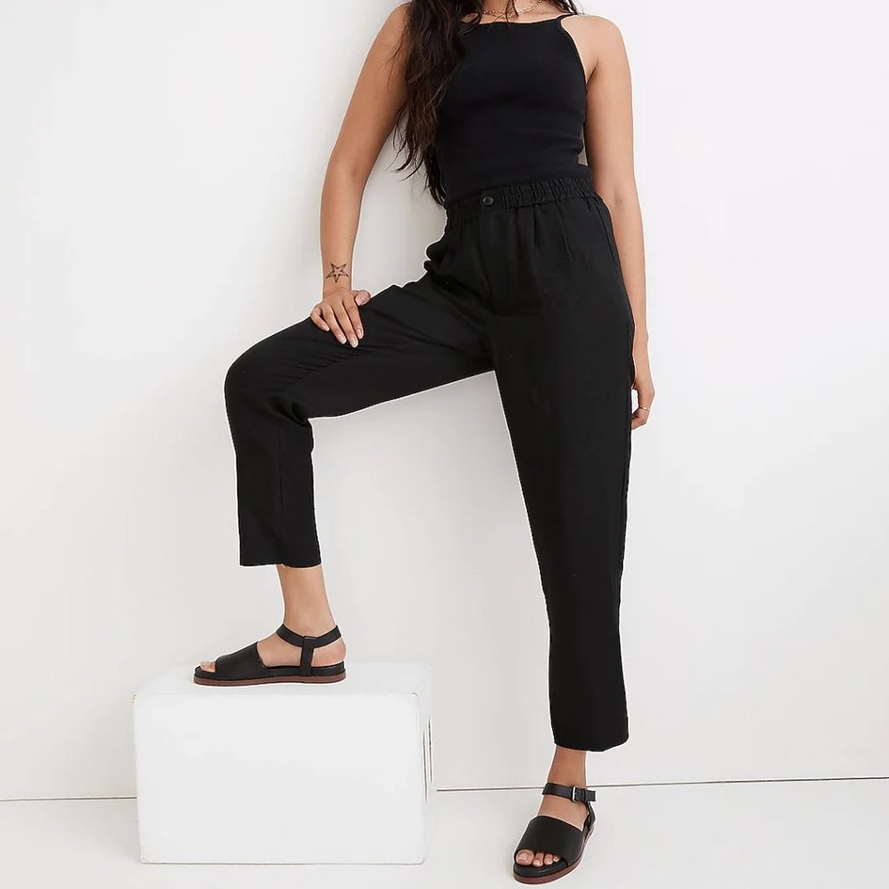 Madewell Linen Blend Pull-on Tapered Pants